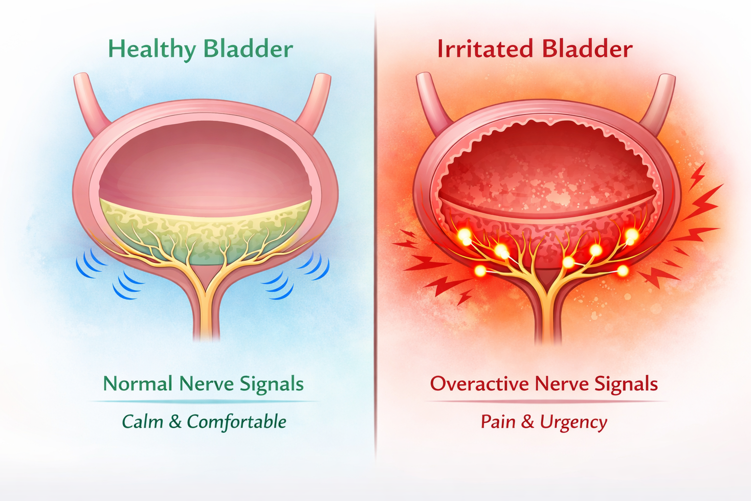 Healthy vs Irritated Bladder